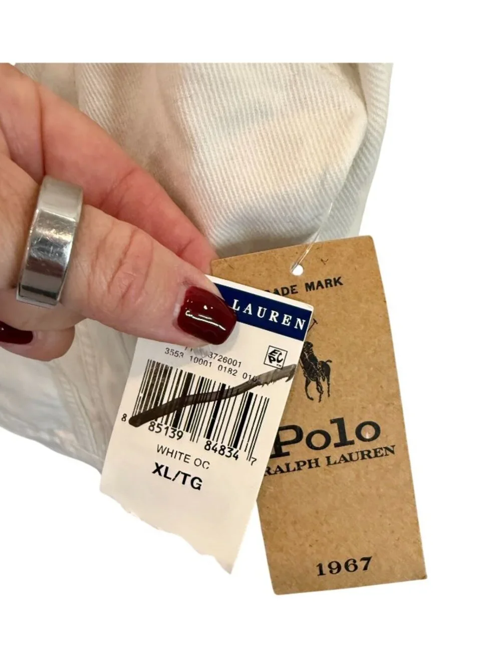 Polo Ralph Lauren White Circle P Graphic Denim Trucker Jacket NWT - Size XL